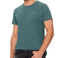 T-shirt Bleu/Vert Homme Tommy Hilfiger Slim Jaspe