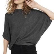 Pull Gris Foncé manches 3/4 Femme JDY New Behave vue 2