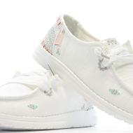 Chaussures Blanches Femme Hey Dude Wendy Flora vue 7