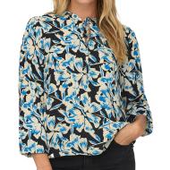 Blouse Noir/Bleu Femme Ruffle pas cher